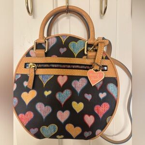 Vintage Dooney & Bourke Y2K Colorful Heart Pattern Handbag
